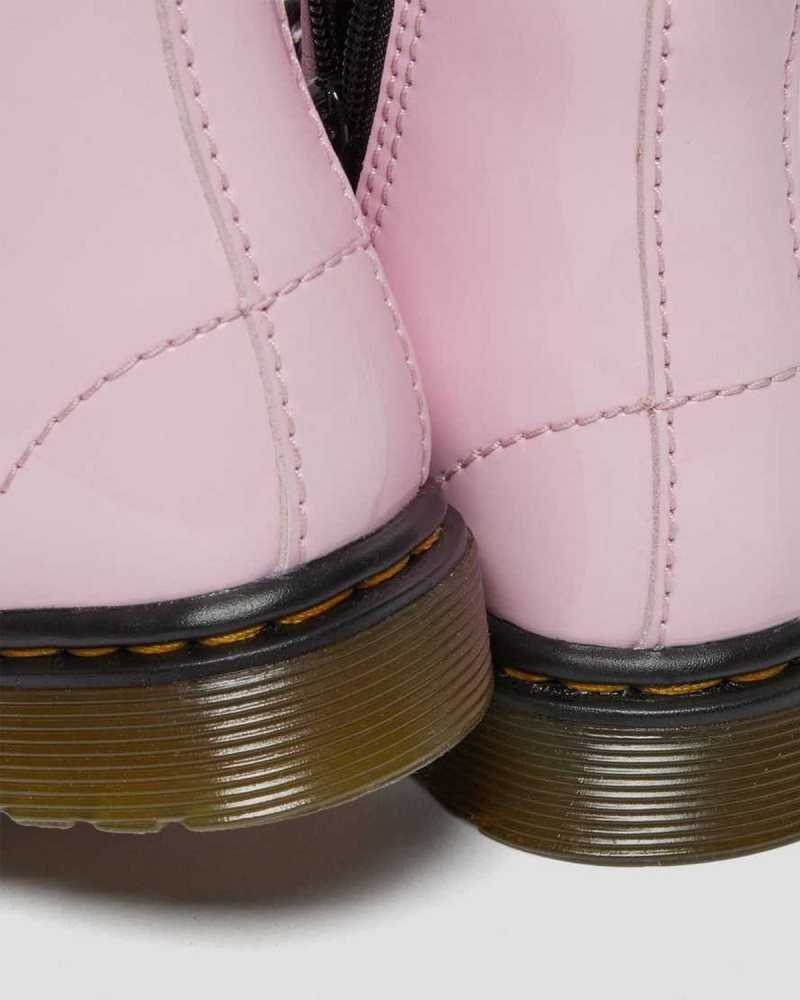 Dr Martens Toddler 1460 Patent Lær Blonder Up Boots Støvler Barn Rosa | XYUKV7082