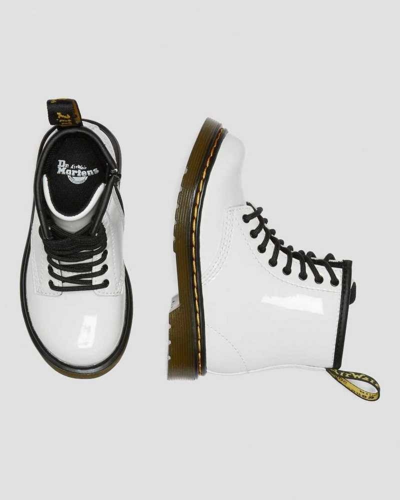 Dr Martens Toddler 1460 Patent Lær Blonder Up Boots Støvler Barn Patent Lamper | OZNXE8602