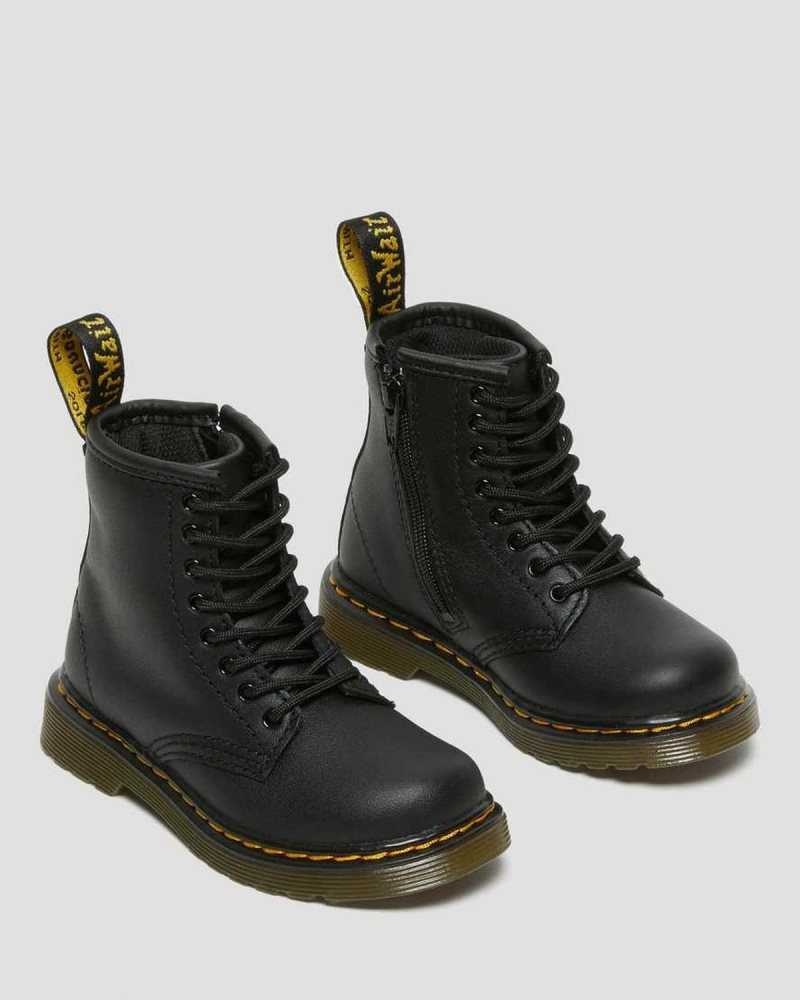 Dr Martens Toddler 1460 Softy T Lær Blonder Up Boots Støvler Barn Svarte | ILDXP6140