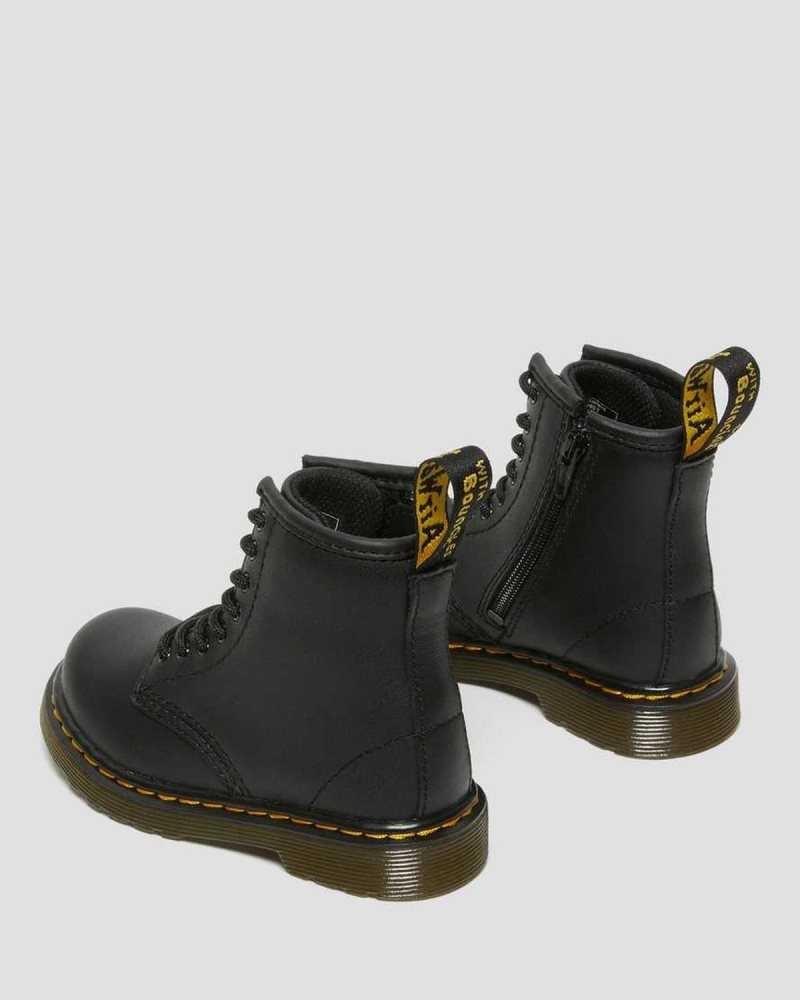 Dr Martens Toddler 1460 Softy T Lær Blonder Up Boots Støvler Barn Svarte | ILDXP6140