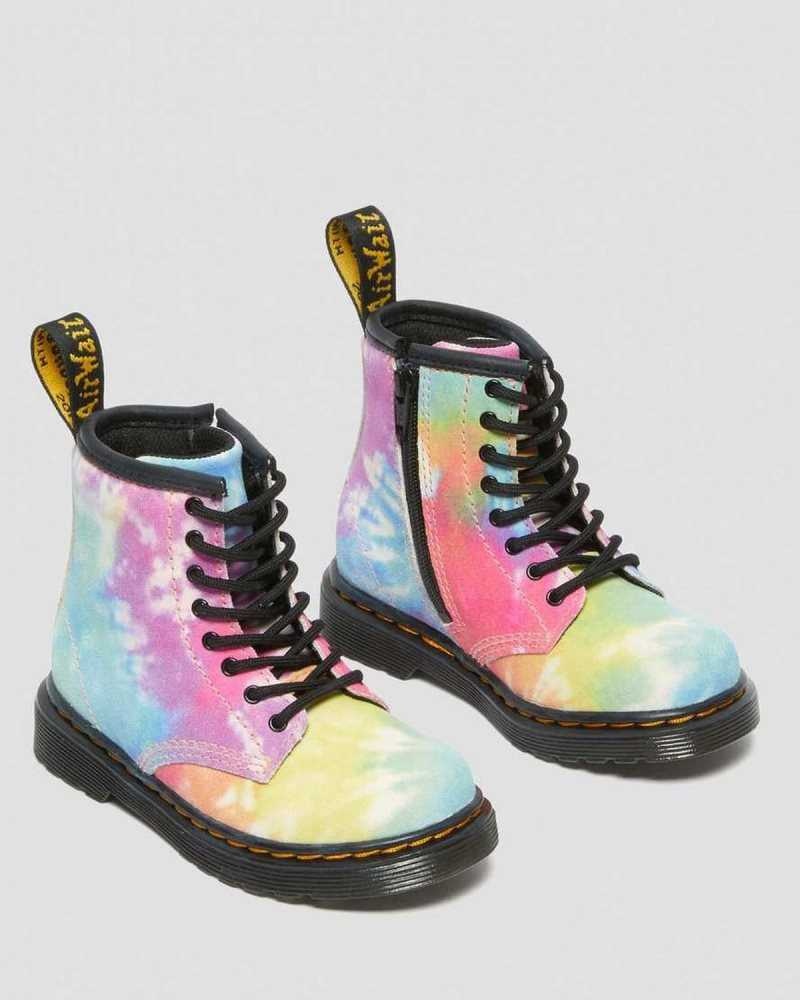 Dr Martens Toddler 1460 Tie Dye Blonder Up Boots Støvler Barn Multicolor | UPLOD3761