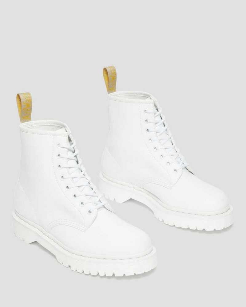 Dr Martens Veganske 1460 Bex Kemble Mono Platform Boots Støvletter Herre Hvite | FRWML0975