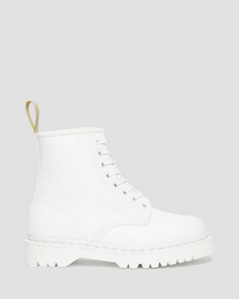 Dr Martens Veganske 1460 Bex Kemble Mono Platform Boots Støvletter Herre Hvite | FRWML0975