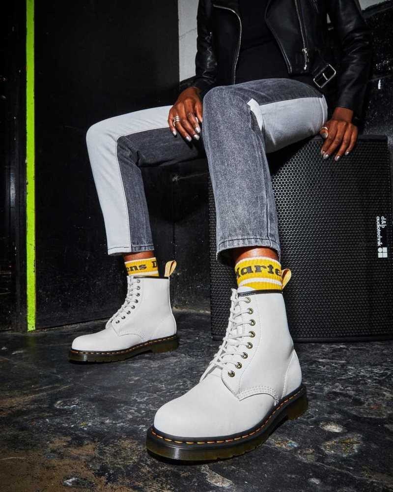 Dr Martens Veganske 1460 Kemble Blonder Up Boots Støvletter Herre Hvite | TYWCZ0372