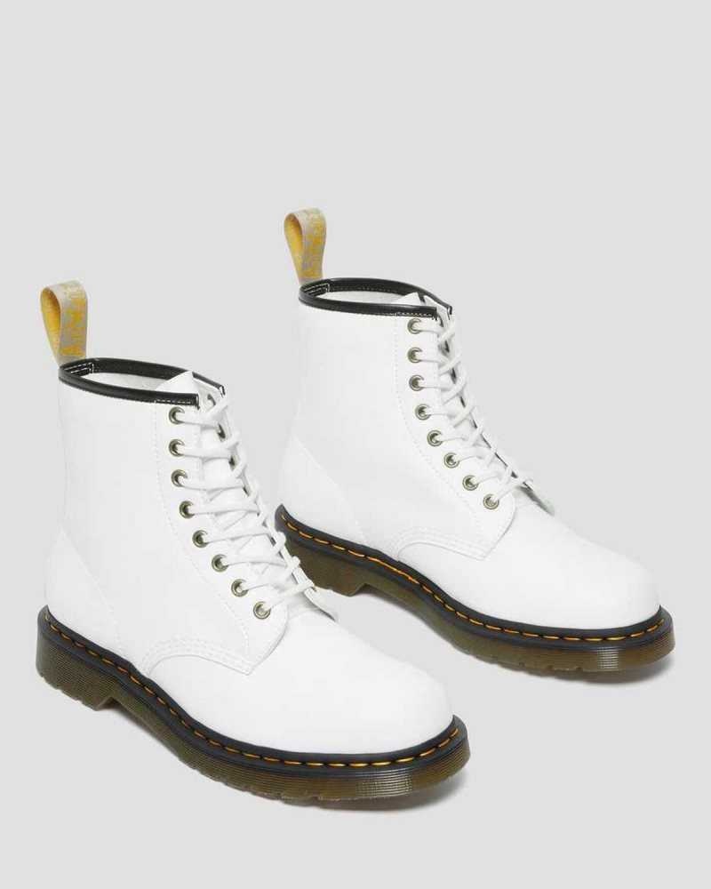 Dr Martens Veganske 1460 Kemble Blonder Up Boots Støvler Herre Hvite | RJOAK2890