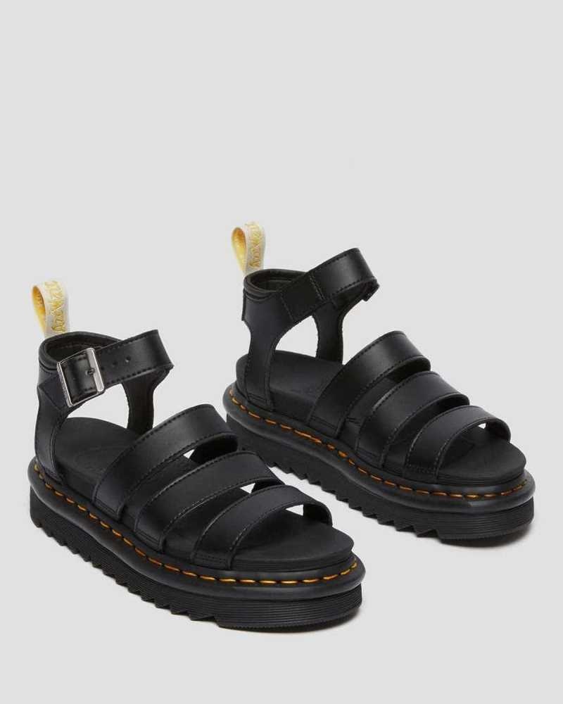 Dr Martens Veganske Blaire Felix Gladiator Sandals Platåsandaler Dame Svarte | GRJWB0158