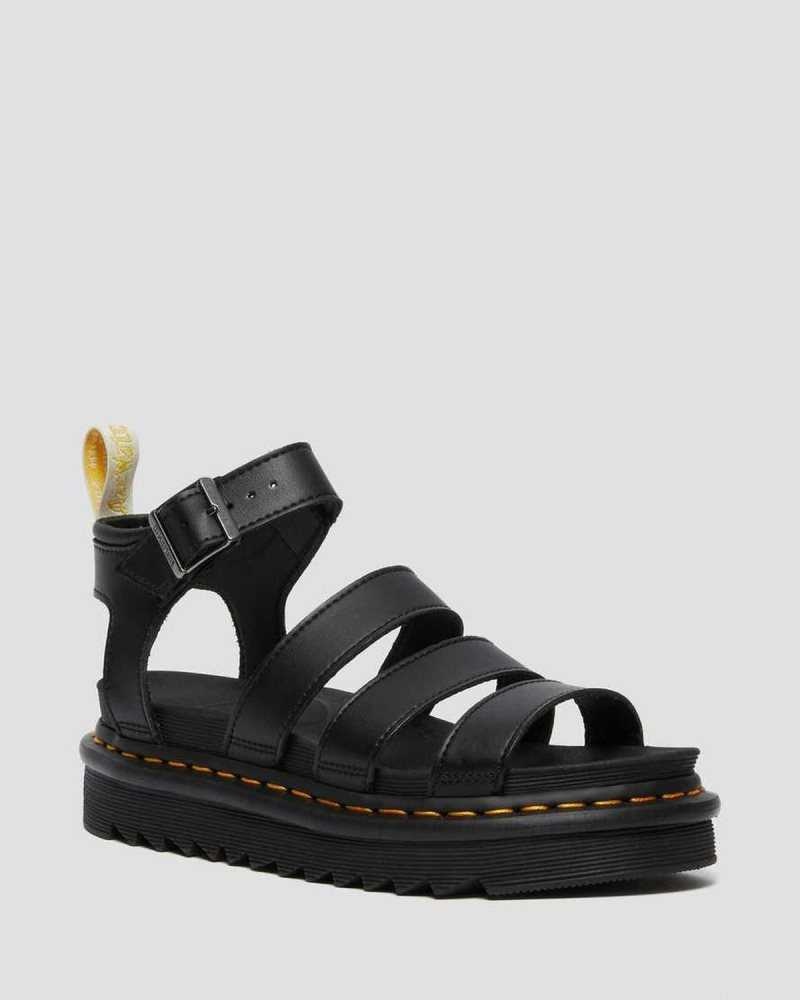 Dr Martens Veganske Blaire Felix Gladiator Sandals Platåsandaler Dame Svarte | GRJWB0158