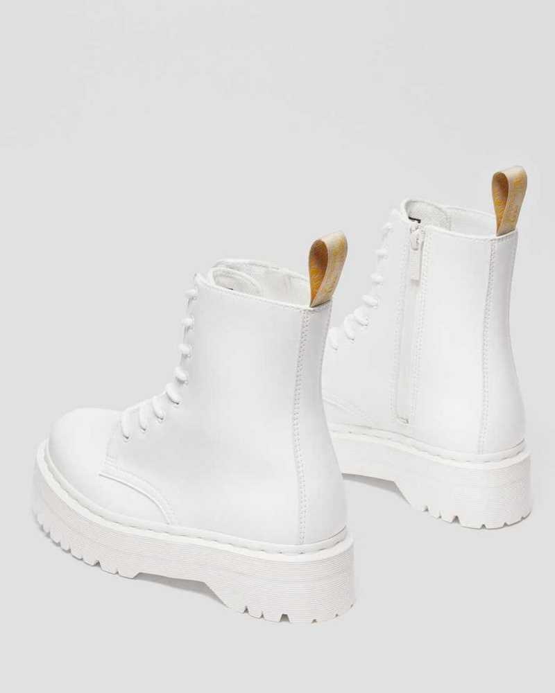 Dr Martens Veganske Jadon II Kemble Mono Platform Boots Platform Støvler Dame Hvite | AVWUF5340