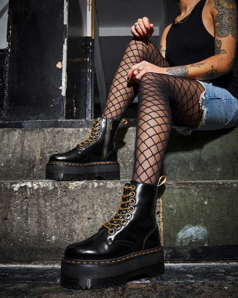 Dr Martens Veganske Jadon Max Platform Boots Støvletter Dame Svarte | CQSFD4281