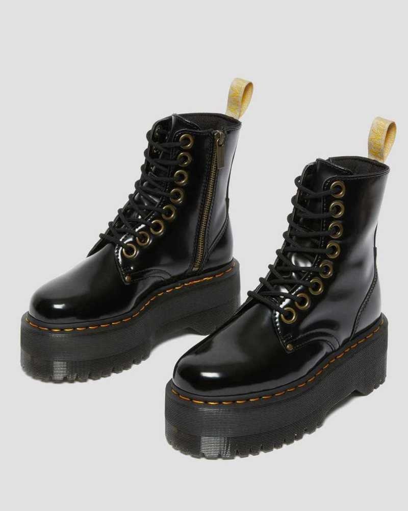 Dr Martens Veganske Jadon Max Platform Boots Støvletter Dame Svarte | CQSFD4281