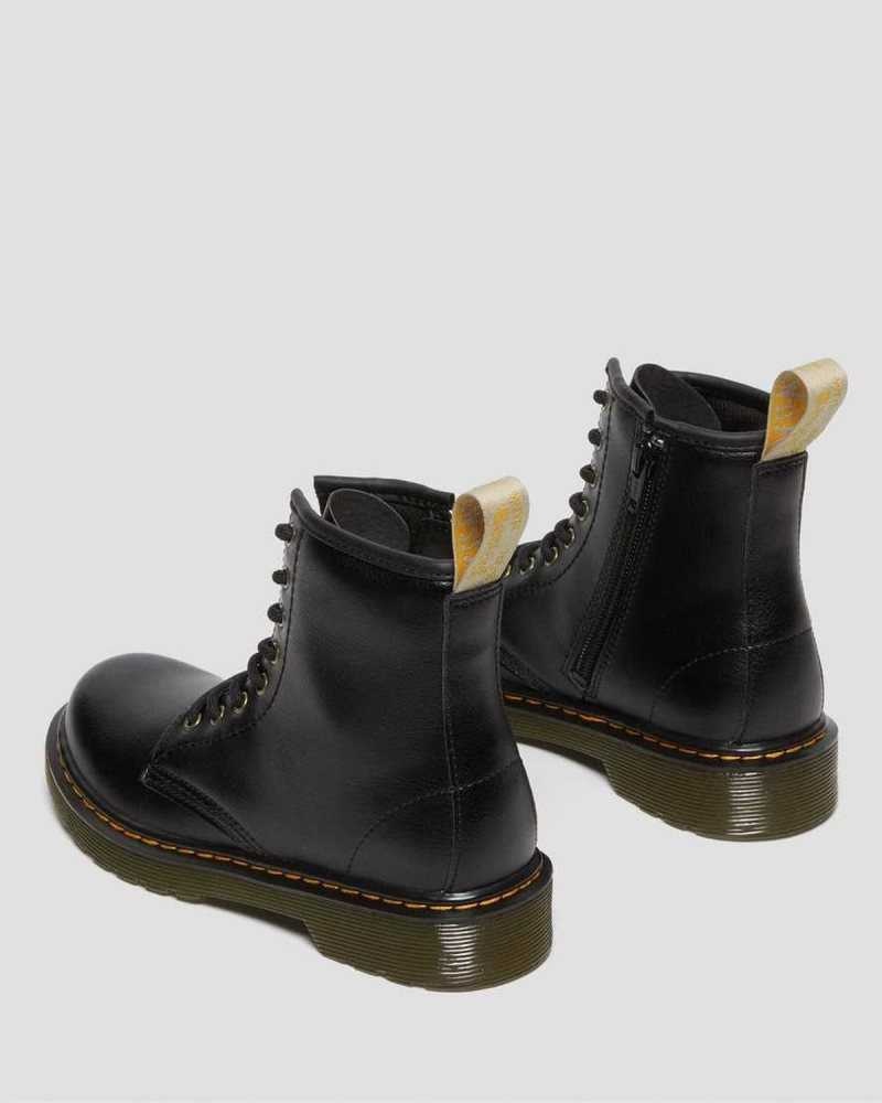 Dr Martens Veganske Junior 1460 Blonder Up Boots Støvler Barn Svarte | LTIED3945