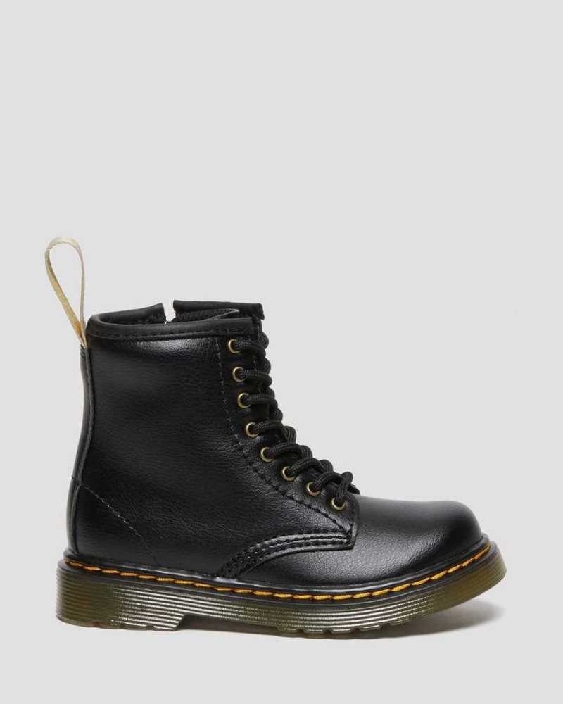 Dr Martens Veganske Toddler 1460 Blonder Up Boots Støvler Barn Svarte | XHUQM0219