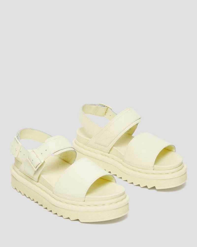 Dr Martens Voss Lær Reima Sandals Gladiatorsandaler Dame Pisket Krem | LBNEK3478