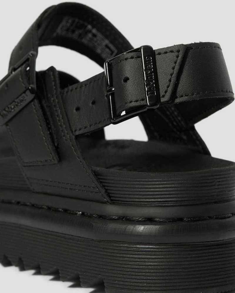 Dr Martens Voss Lær Reima Sandals Platåsandaler Dame Svarte | NJTAZ4327