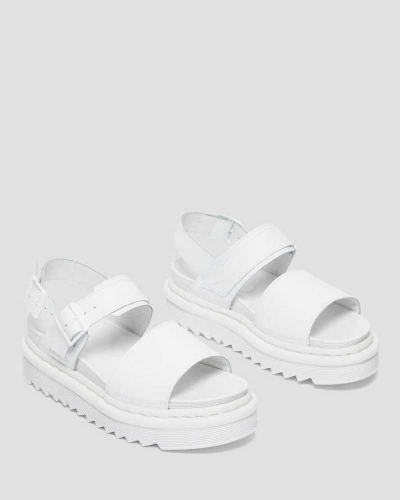 Dr Martens Voss Mono Hydro Lær Reima Sandals Gladiatorsandaler Dame Hvite | ROXMA3728