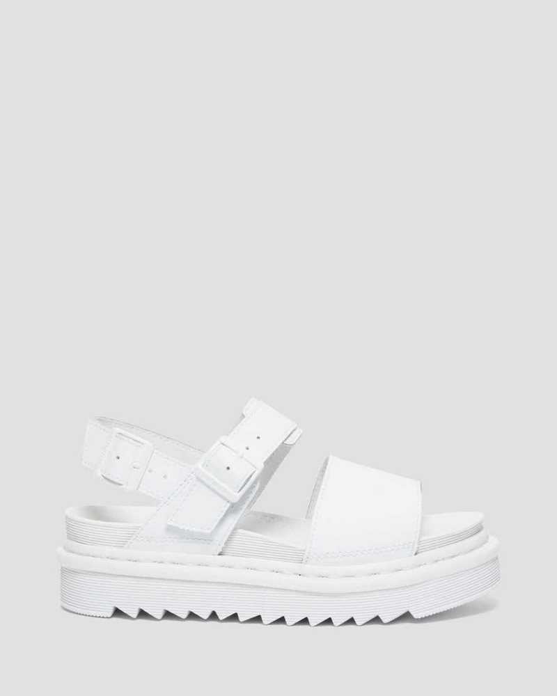 Dr Martens Voss Mono Hydro Lær Reima Sandals Gladiatorsandaler Dame Hvite | ROXMA3728