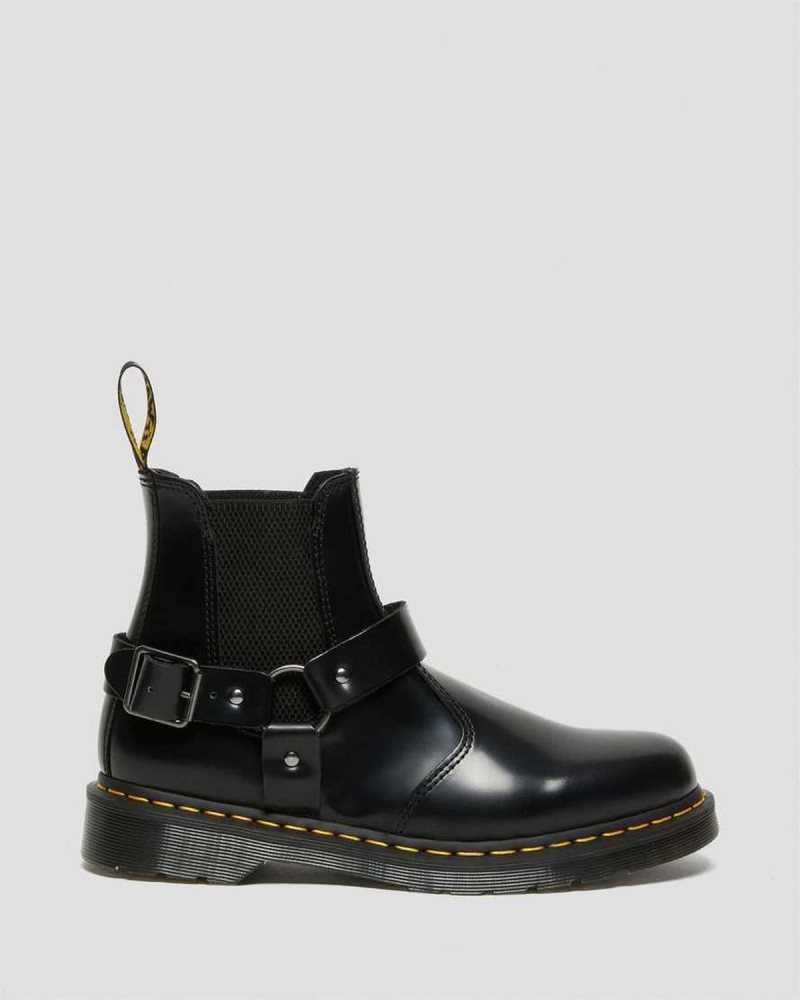 Dr Martens Wincox Smooth Lær Spenne Boots Chelsea Støvler Dame Svarte | RJIMV5410