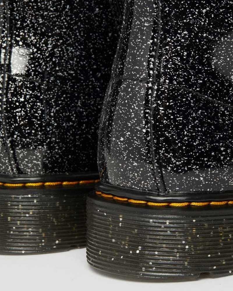 Dr Martens Youth 1460 Glitter Blonder Up Boots Støvler Barn Svarte | NAGBZ6290