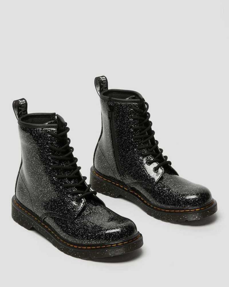 Dr Martens Youth 1460 Glitter Blonder Up Boots Støvler Barn Svarte | NAGBZ6290