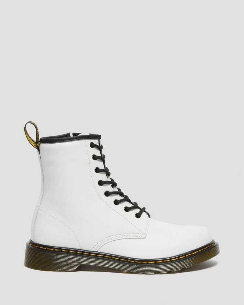 Dr Martens Youth 1460 Lær Blonder Up Boots Støvler Barn Hvite | JEUMY6123