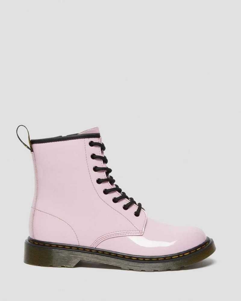 Dr Martens Youth 1460 Patent Lær Blonder Up Boots Støvler Barn Rosa | ONJPE2459