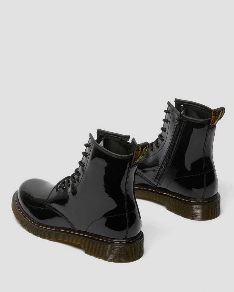 Dr Martens Youth 1460 Patent Lær Blonder Up Boots Støvler Barn Svarte | NFUAP5731