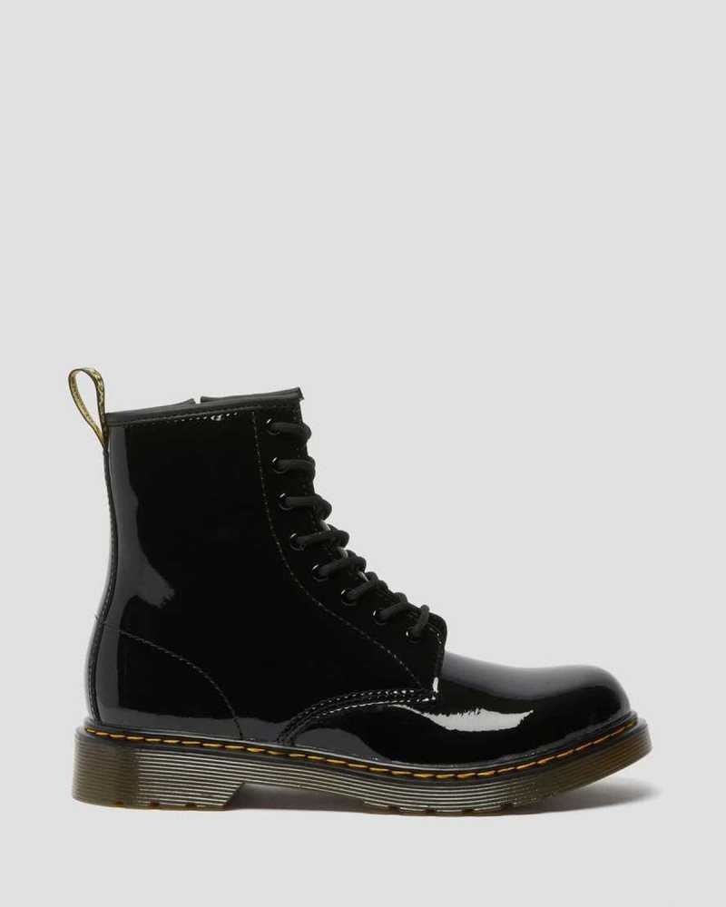 Dr Martens Youth 1460 Patent Lær Blonder Up Boots Støvler Barn Svarte | NFUAP5731