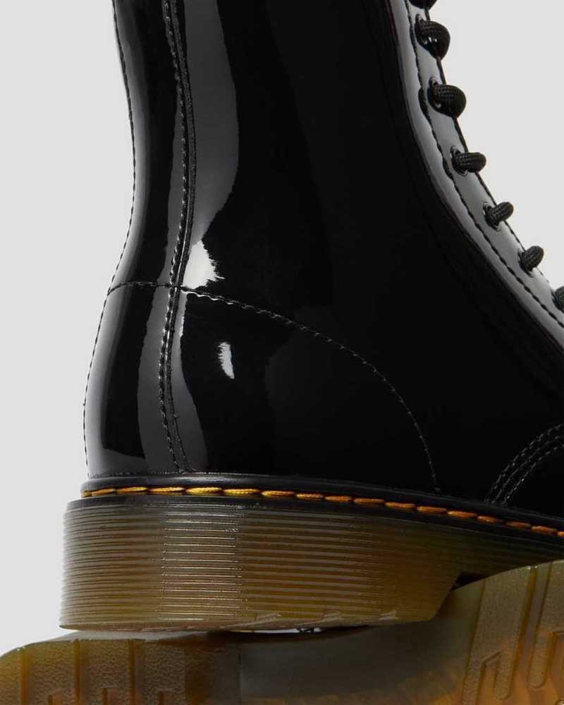 Dr Martens Youth 1460 Patent Lær Blonder Up Boots Støvler Barn Svarte | NFUAP5731