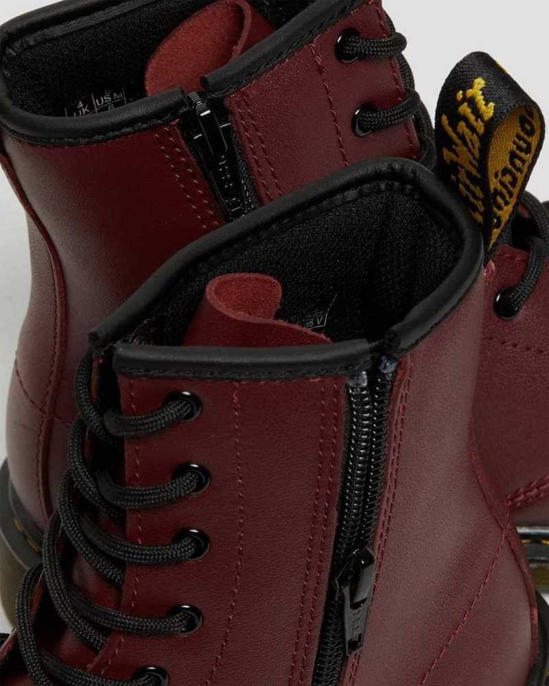 Dr Martens Youth 1460 Softy T Lær Blonder Up Boots Støvler Barn Rosa Rød | TYIOX3025