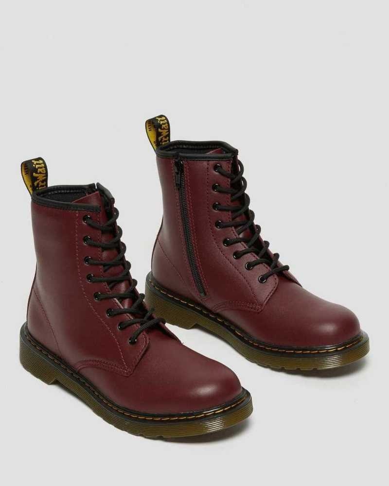 Dr Martens Youth 1460 Softy T Lær Blonder Up Boots Støvler Barn Rosa Rød | TYIOX3025