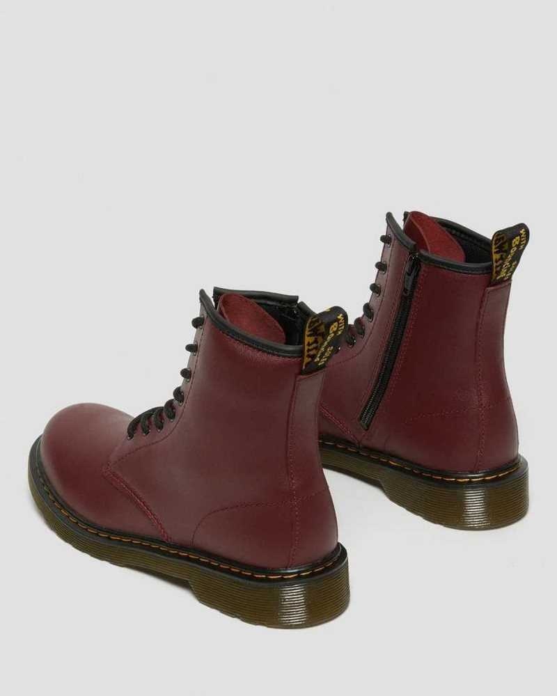 Dr Martens Youth 1460 Softy T Lær Blonder Up Boots Støvler Barn Rosa Rød | TYIOX3025