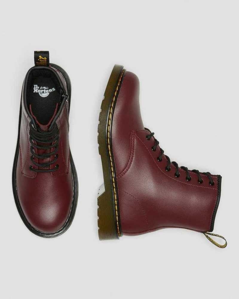 Dr Martens Youth 1460 Softy T Lær Blonder Up Boots Støvler Barn Rosa Rød | TYIOX3025