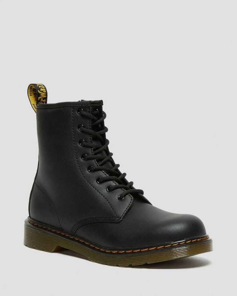 Dr Martens Youth 1460 Softy T Lær Blonder Up Boots Støvler Barn Svarte | NHCXJ7190