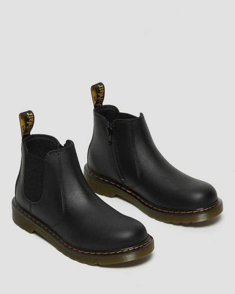 Dr Martens Youth 2976 Softy T Lær Chelsea Boots Støvler Barn Svarte | ETZDH6708